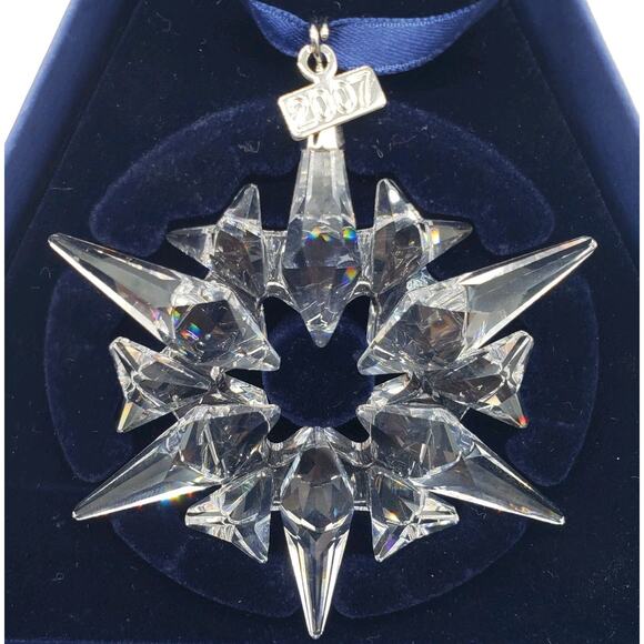SWAROVSKI 2007 Christmas Ornament Large Crystal Annual Edition Snowflake Star 3" - Picture 1 of 12